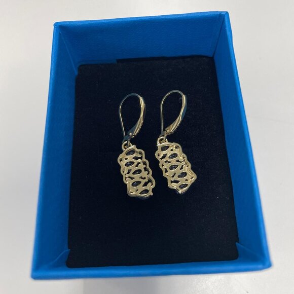 JTV Blue Tanzanite 18k Yellow Gold Over Sterling Silver Dangle Earrings 1.96ctw - Picture 5 of 9